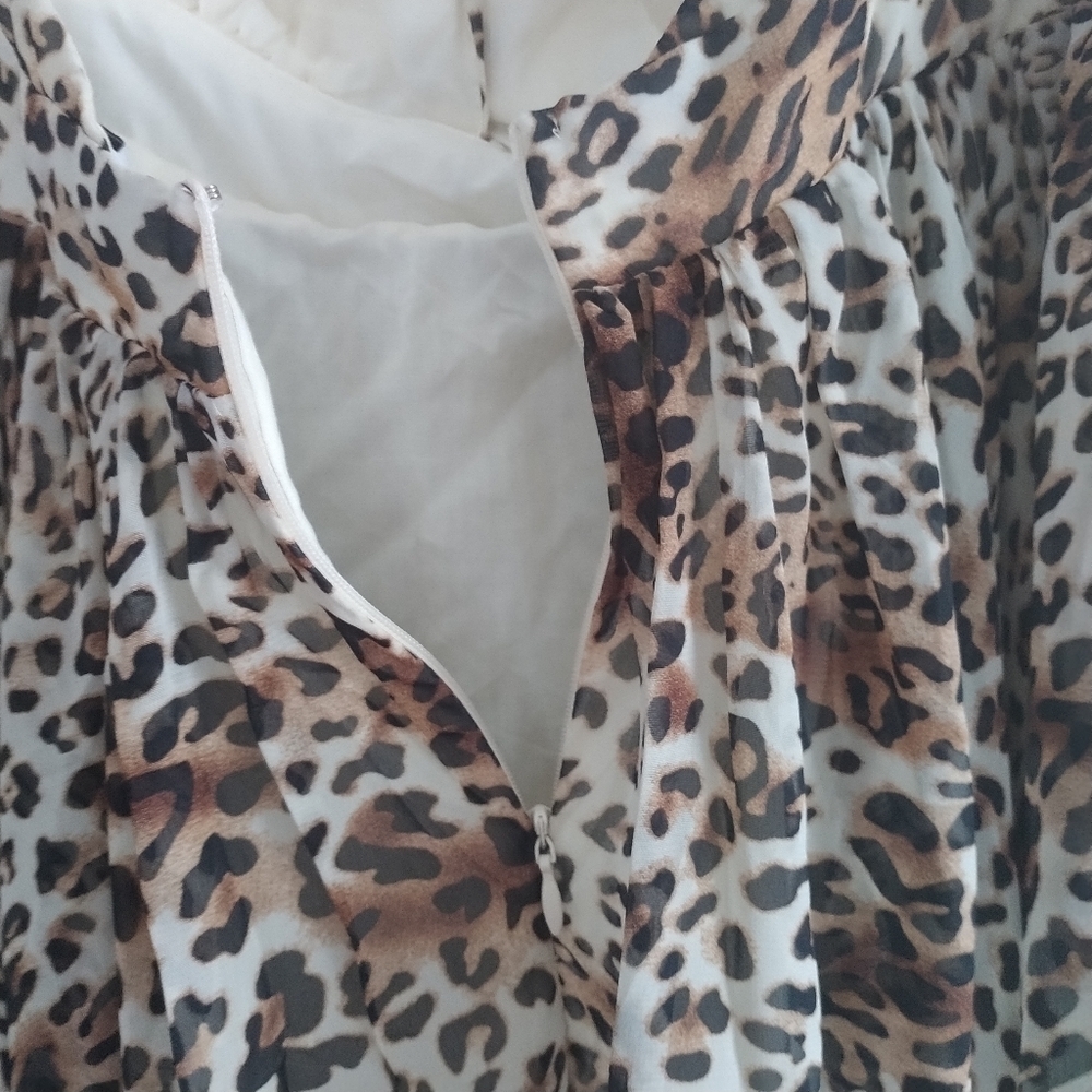 Nordstrom Meghan LA Enchanted Garden Leopard Print Maxi Dress XL - Picture 4 of 13